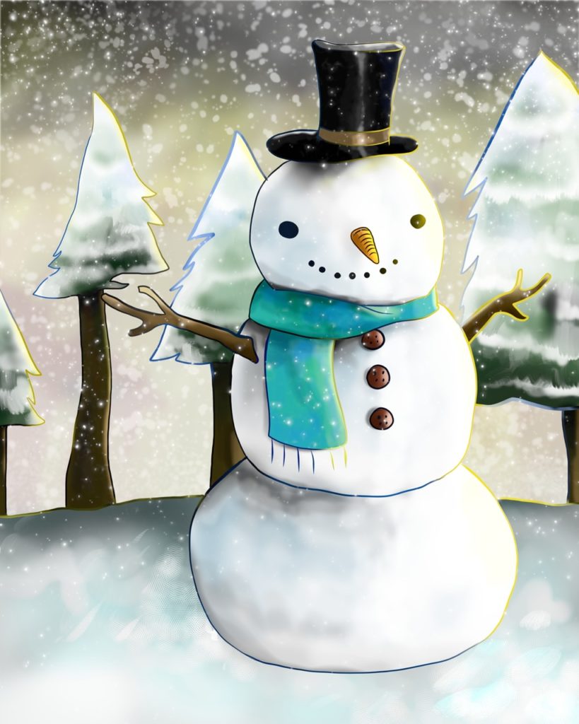 snowman, snow, winter